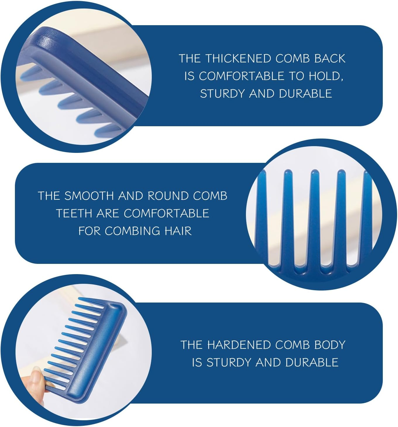 2 Pcs Plastic Combs Mini Wide Comb Hair Fighter Portable Combs Travel Supplies