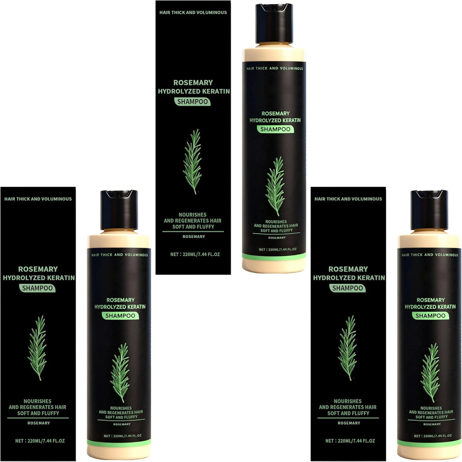 Rosemary Keratin Volumising Shampoo &ndash; Styling Support Cleanser for Fuller-Looking Hair &ndash; Fresh Scent Daily Hair Wash (1Pcs)