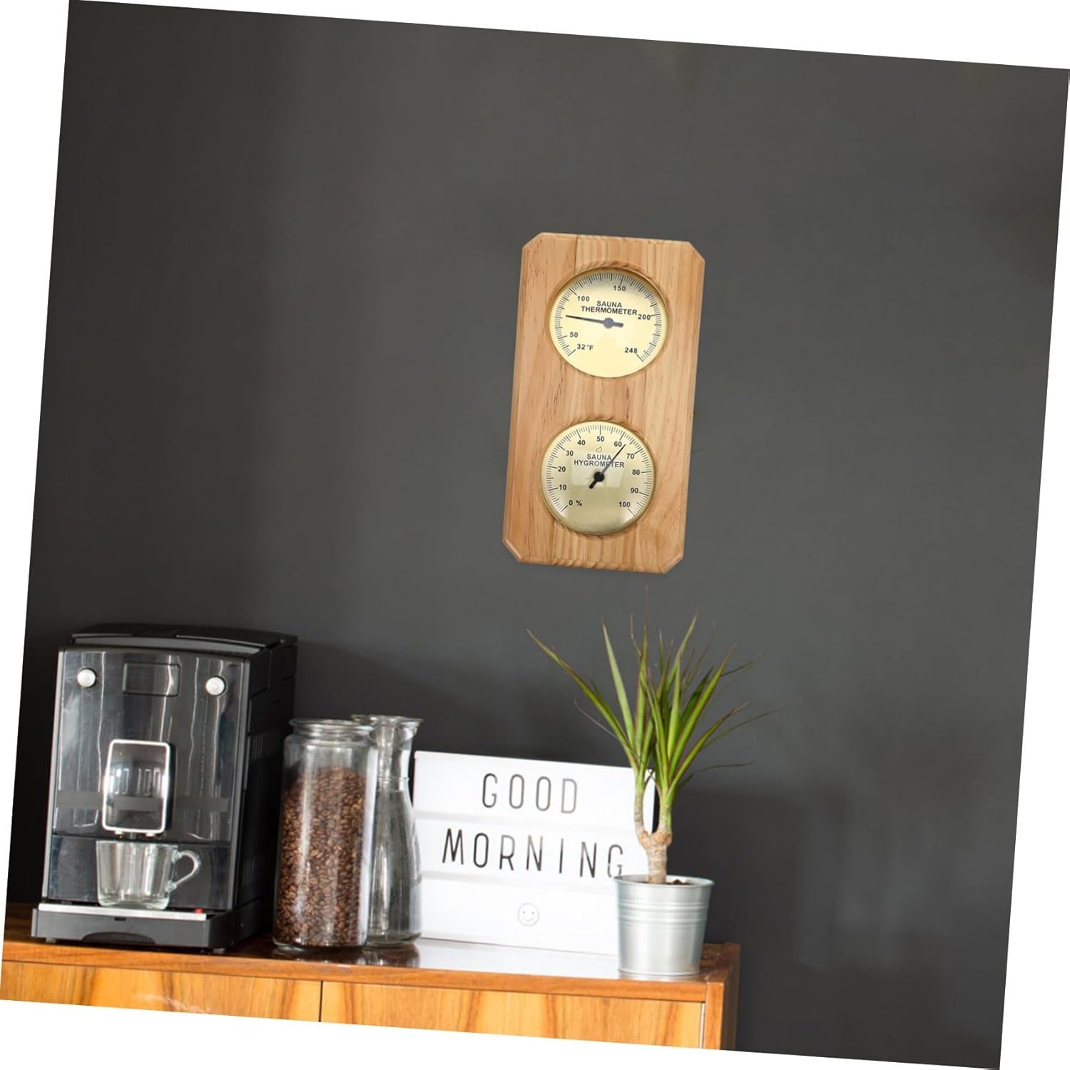 Kisangel Sauna Wall Thermometer Hygrothermograph High Temperature Resistant Indoor Temperature Humidity Gauge for Home Sauna Accessories Practical Hanging Measurement Tool image number 3