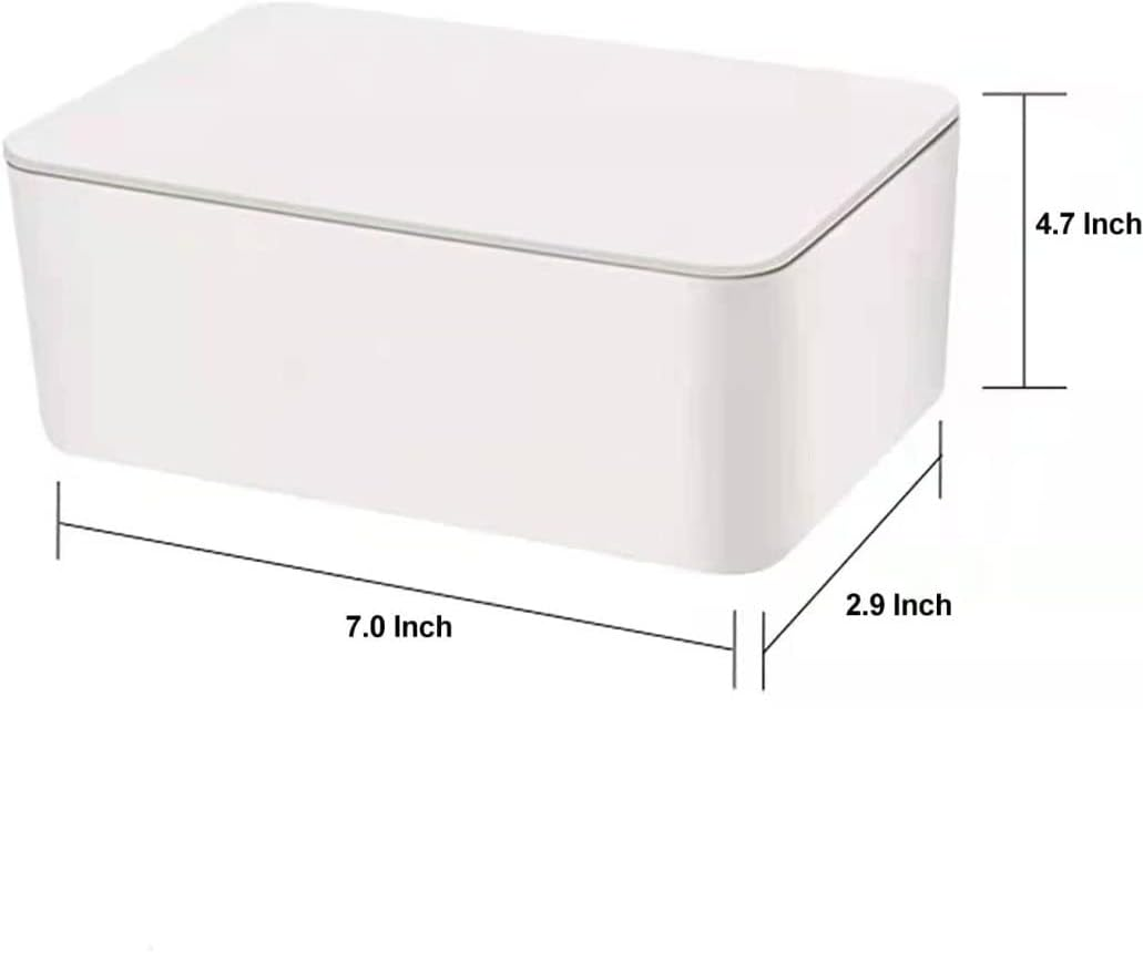 Baby Wipe Dispenser Holder, Baby Wipes Case, Baby Wipe Holder Keeps Diaper Wipes Fresh Wipe Container (White) Portable Disposable Mask Storage Box Desktop Tissue Box with Lid image number 3