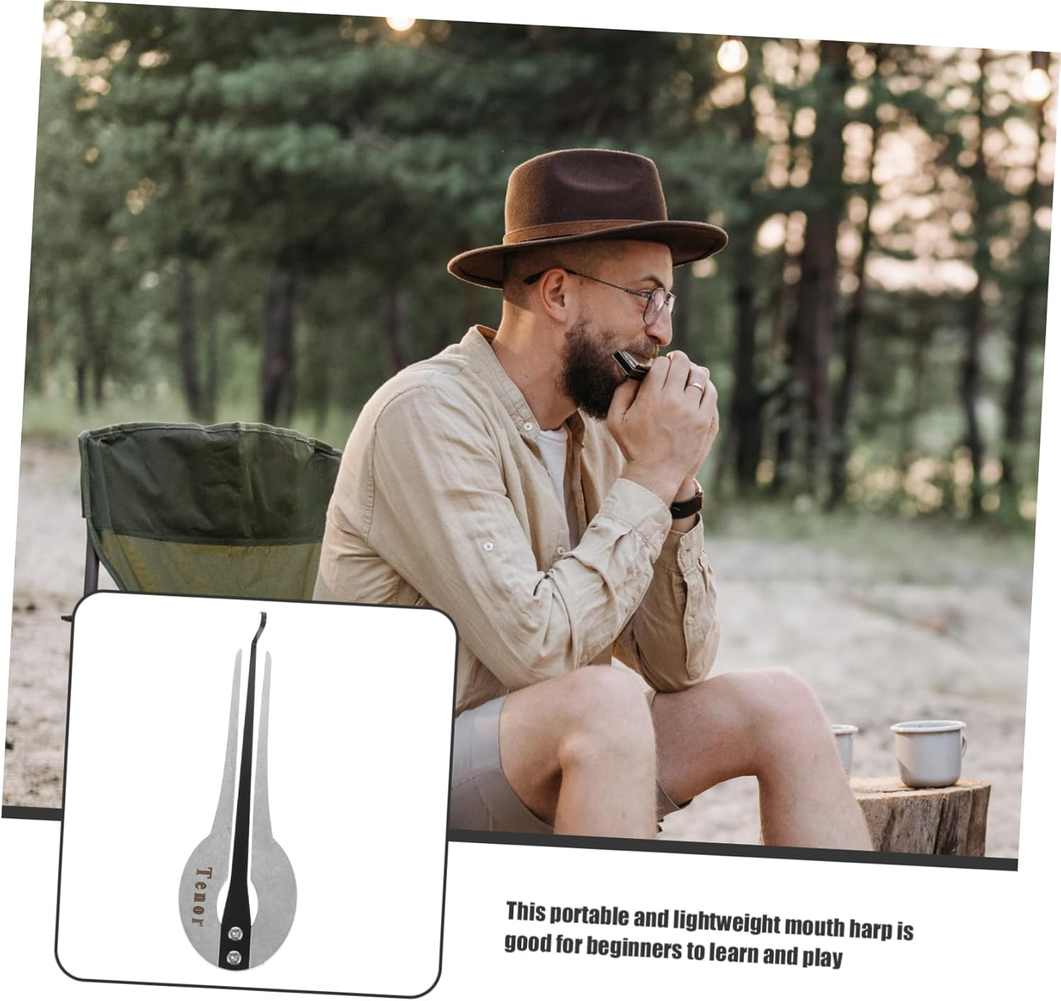 Vaguelly Harmonica Russian Maultrommel Party Favor Beginner Mouth Harp National Jaw Harp Mouth Instrument National Musical Instrument Beginner Instrument Harp Instrument round Metal image number 6