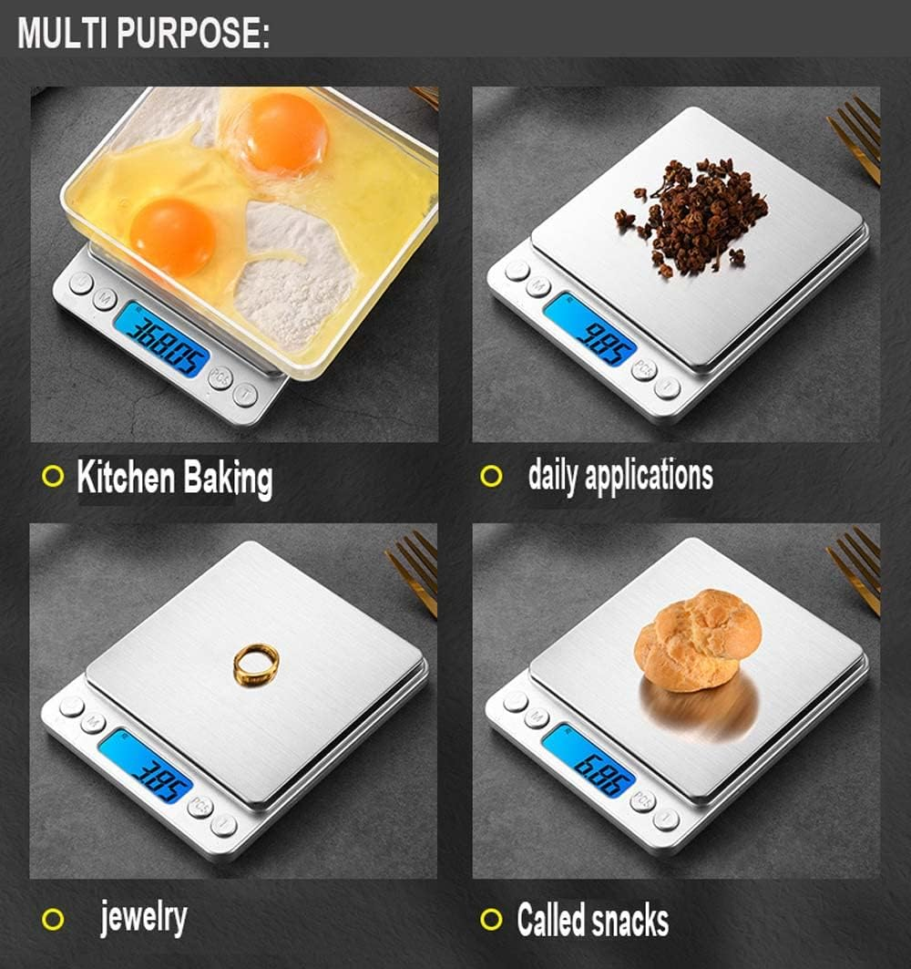 Digital Kitchen Scale, Food Scale, Pocket Jewelry Scale 3000G 0.01Oz/ 0.1G with Backlit LCD Display Tare Function, Auto Power Off image number 5