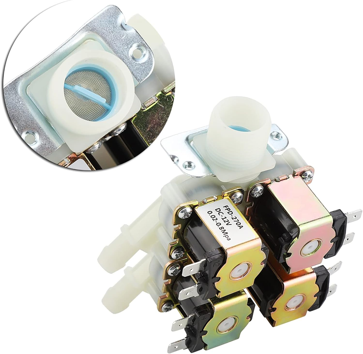 1 in 4 Out Plastic Electromagnetic Valve, DC 12V DN20 G3/4 Normally Closed Water Drain Valve, for Water Drain image number 6