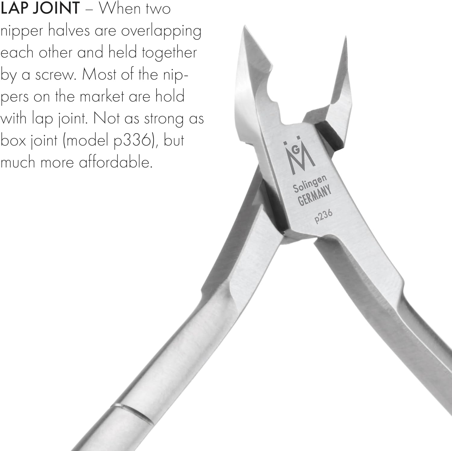 GERMANIKURE Professional Cuticle Nipper in Leather Case, Double Sharpened, Single Spring, Ethically Made in Solingen Germany