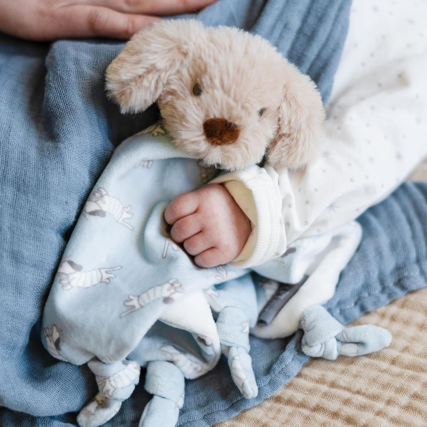 The Little Linen Company Lovie Comforter Security Blanket Baby Infant - Barklife Dog image number 3