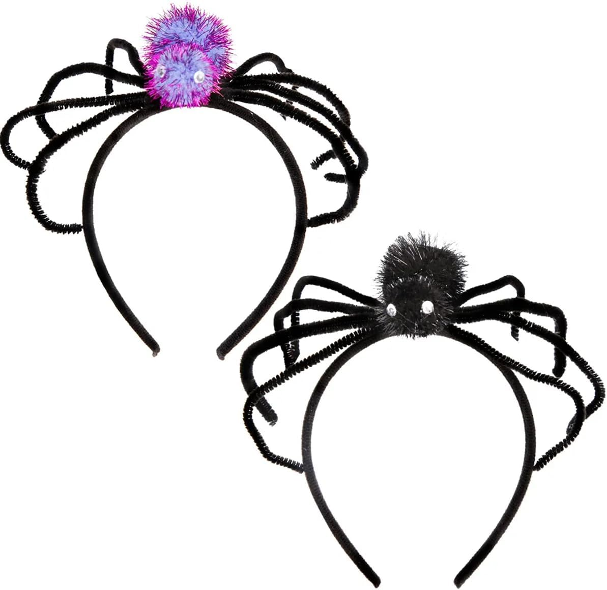 Spider Headpiece Halloween Headbands Cosplay Accessories Party Decorations Spooky Scary Creative Performances(Black、Purple) image number 2