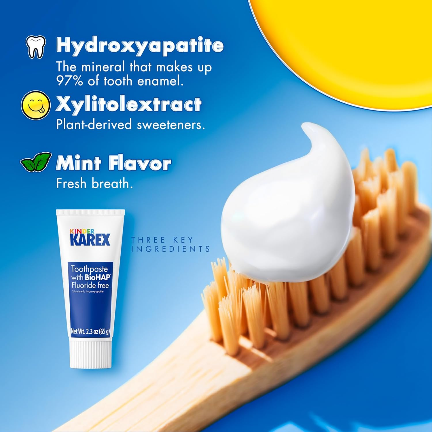 Kinder Karex Hydroxyapatite Kids Toddler Toothpaste I Fluoride Free I Clinically Tested I 2.3 Oz image number 1