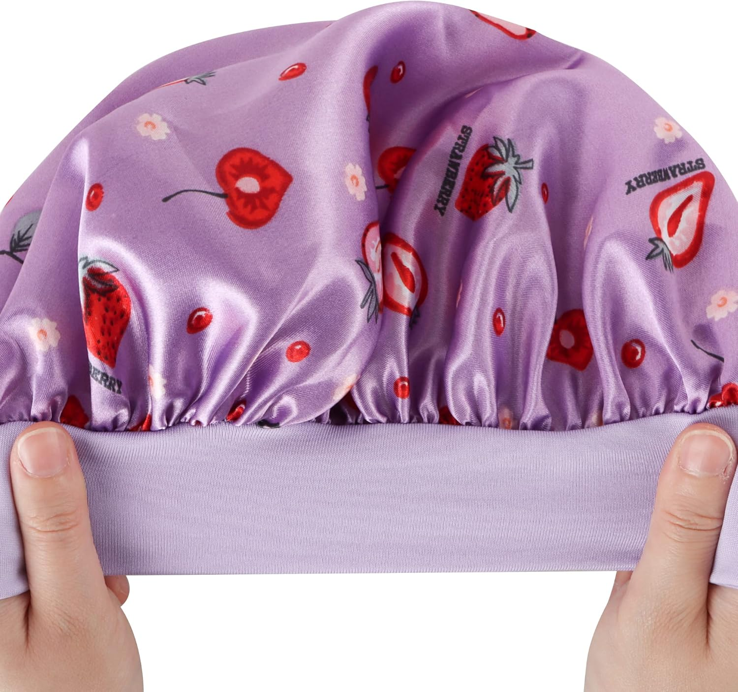 WEIPAO Kids Satin Bonnet - 3 Packs Baby Bonnet for Curly Hair Silk Sleep Cap with Adjustable Elasticated Soft Band for Child Toddler Baby image number 5