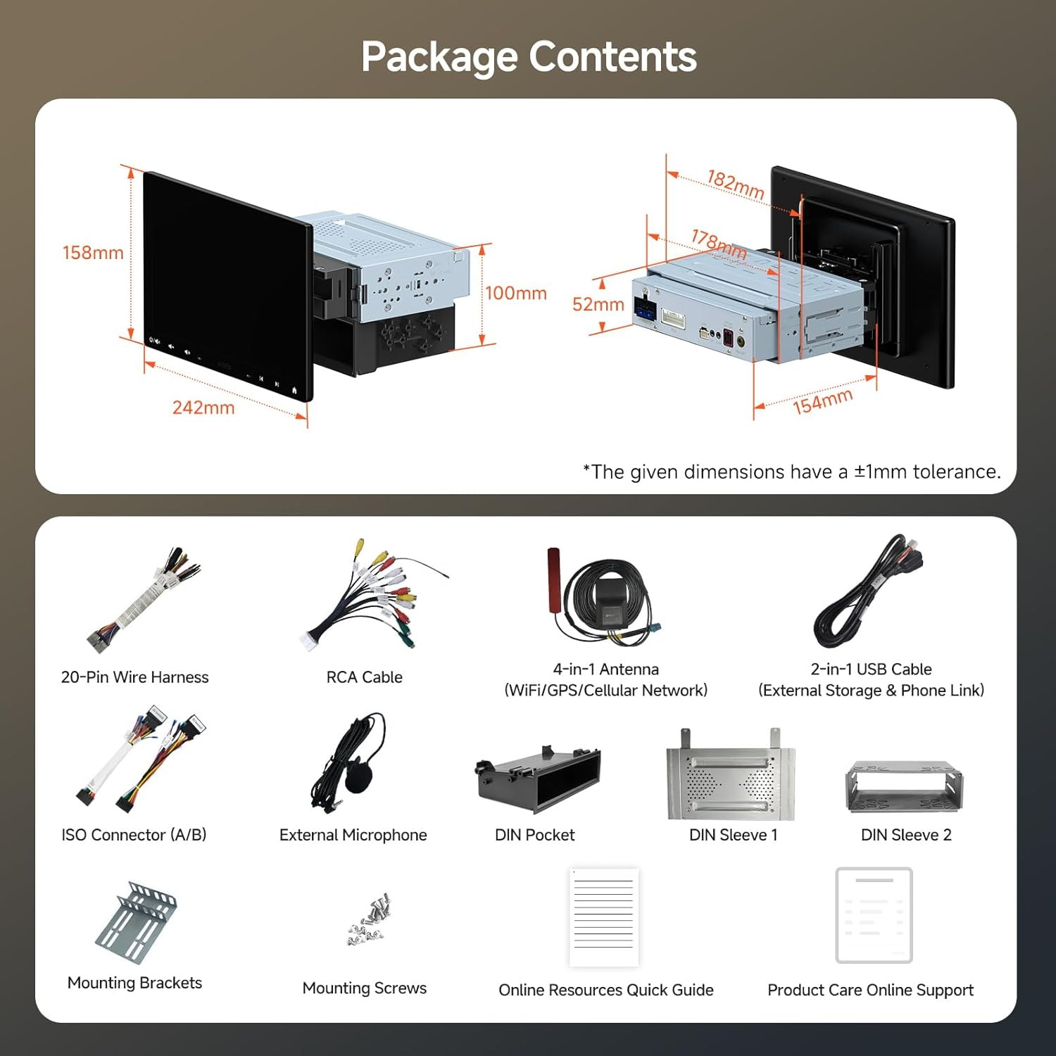 [10" QLED] ATOTOZONE Android AI Double-Din & Single-Din Adaptive Car Stereo Head Unit with Floating Screen, 4G LTE, Wi-Fi/Bt/Usb, Wireless Carplay&Android Auto, 4G+32G, SCVC/LRV, S8G1104MS