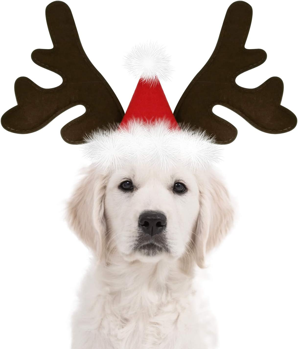 KUDES Dog Christmas Reindeer Antlers Headband Classic Elk Hat Headwear Pet Costumes Accessories image number 1
