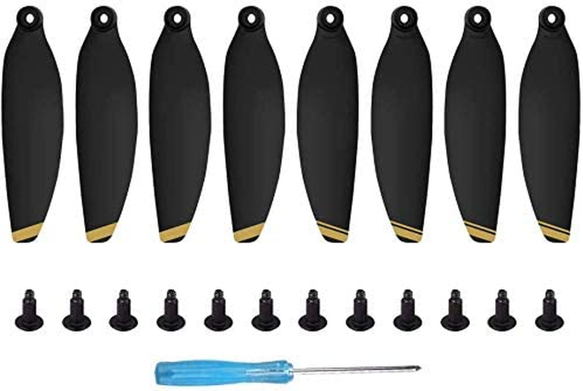 Xmipbs 4 Pairs Mavic Mini Propellers 4726F Low Noise Propellers Paddle Blades for DJI Mavic Mini Drone Black Gold
