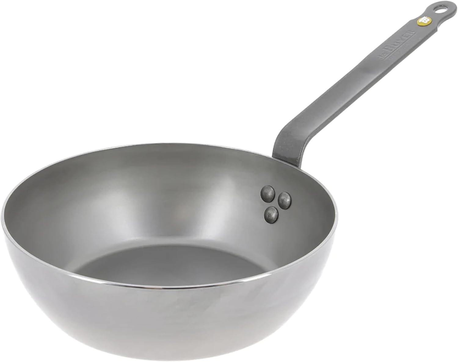 De Buyer Mineral B Carbon Steel Country Fry Pan - 11&rdquo; - Ideal for Sauteing, Simmering, Deep Frying & Stir Frying - Naturally Nonstick - Made in France