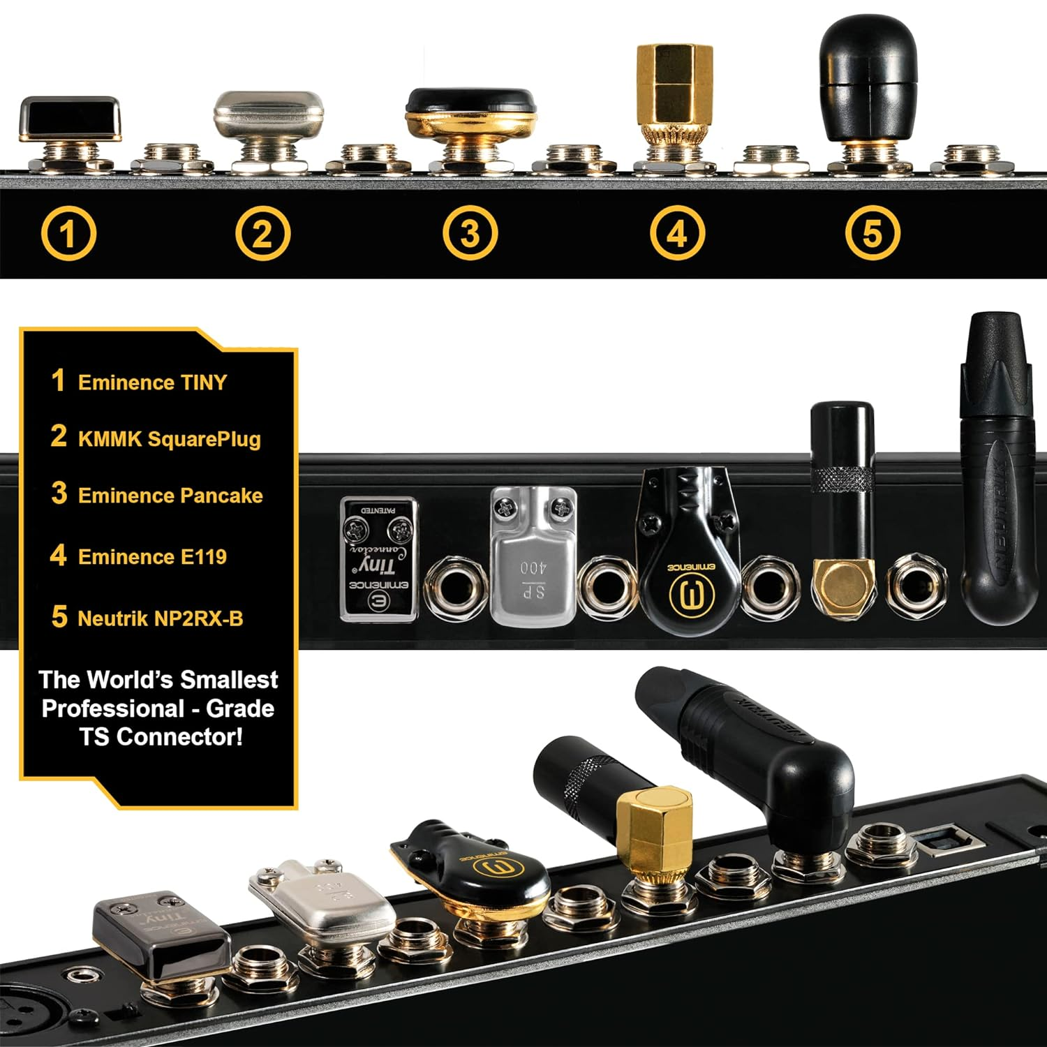 3 Units - 75 CM - Pedal, Effects, Patch, Instrument Cable Custom Made by WORLDS BEST CABLES &ndash; Made Using Mogami 2319 Wire & Eminence Tiny Gold Plated &frac14; Inch (6.35Mm) R/A TS Connectors