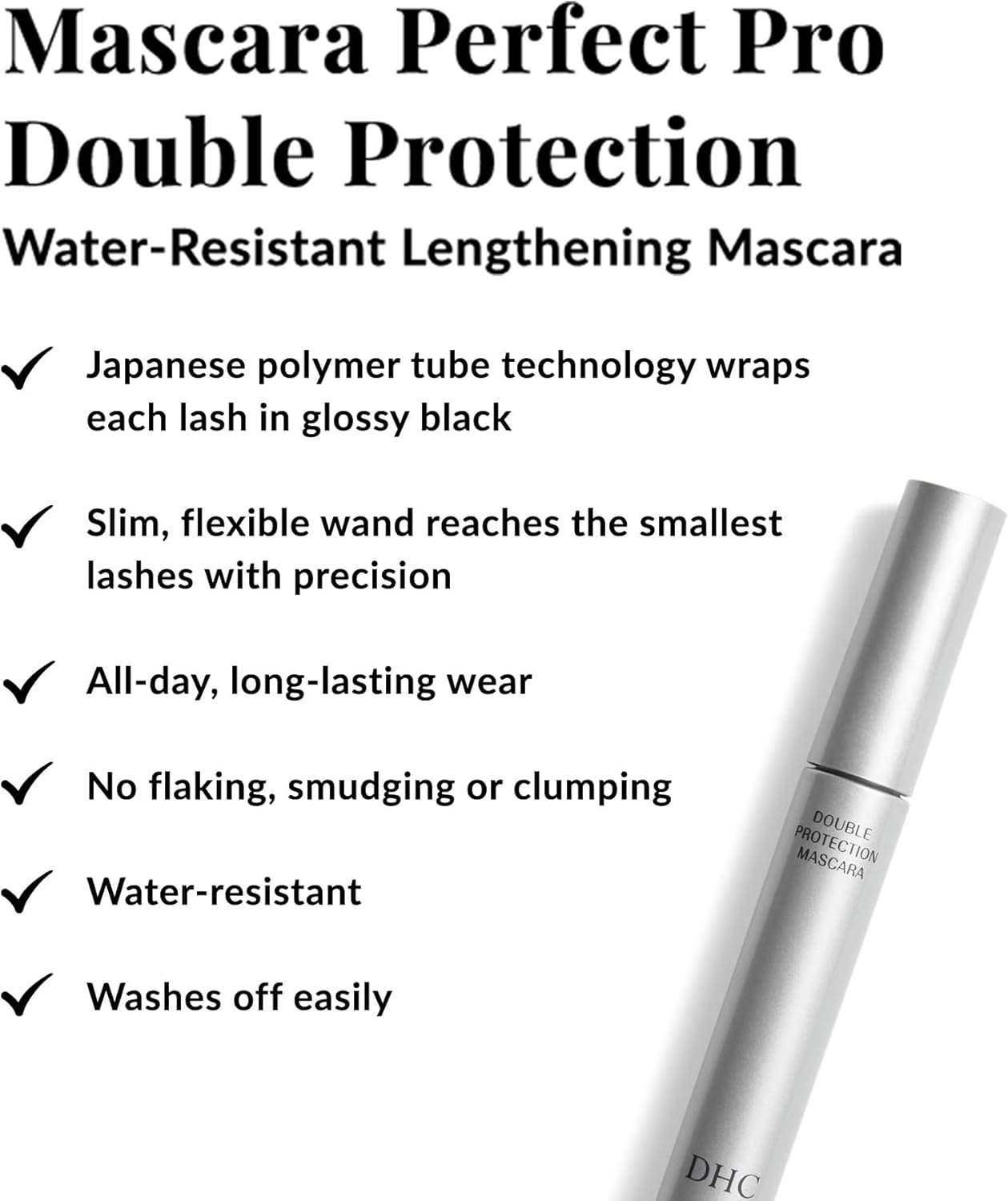 DHC Mascara Perfect Pro Double Protection, 0.17 Oz./5G, Black