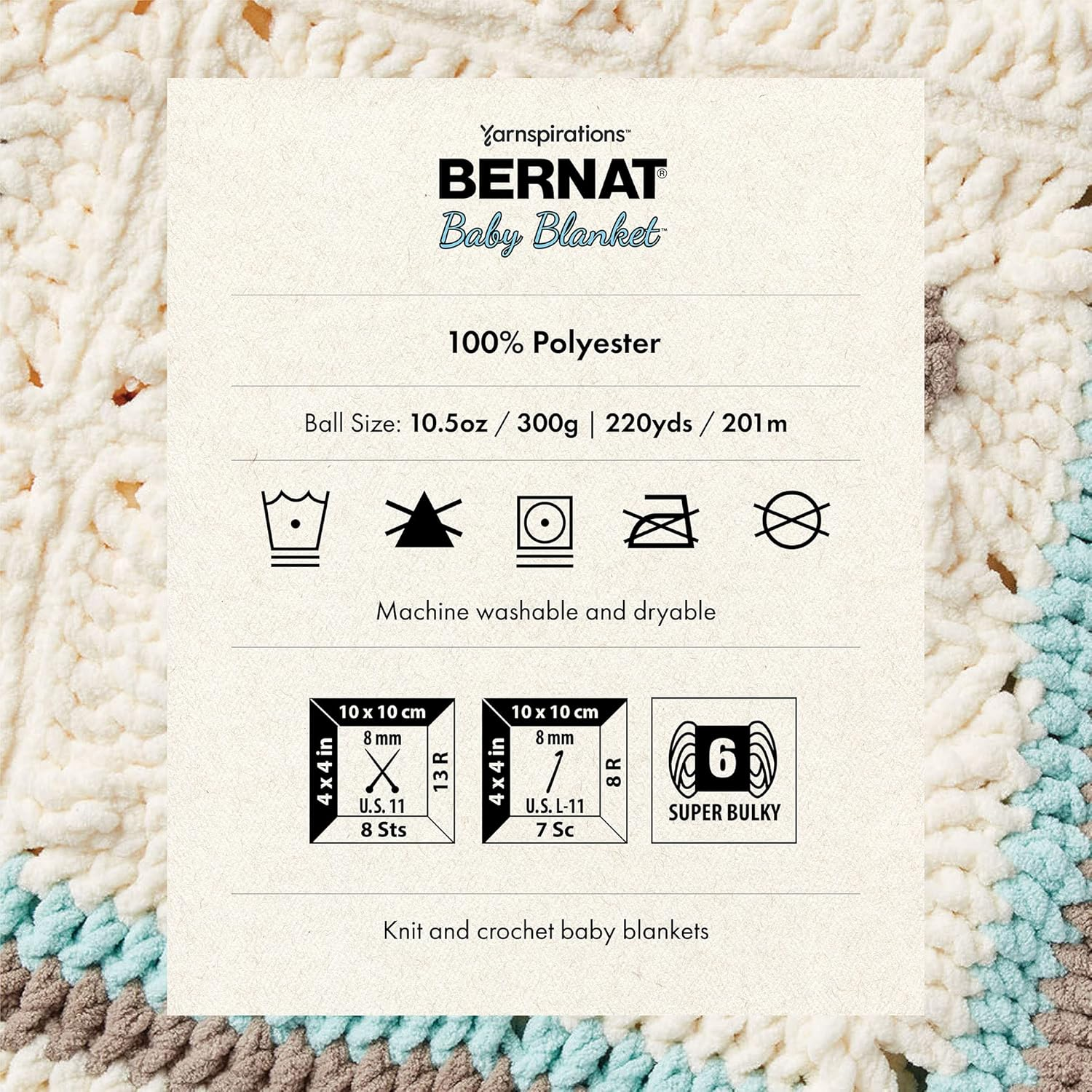 Bernat Baby Blanket, Polyester, Buttercup, 300G image number 2