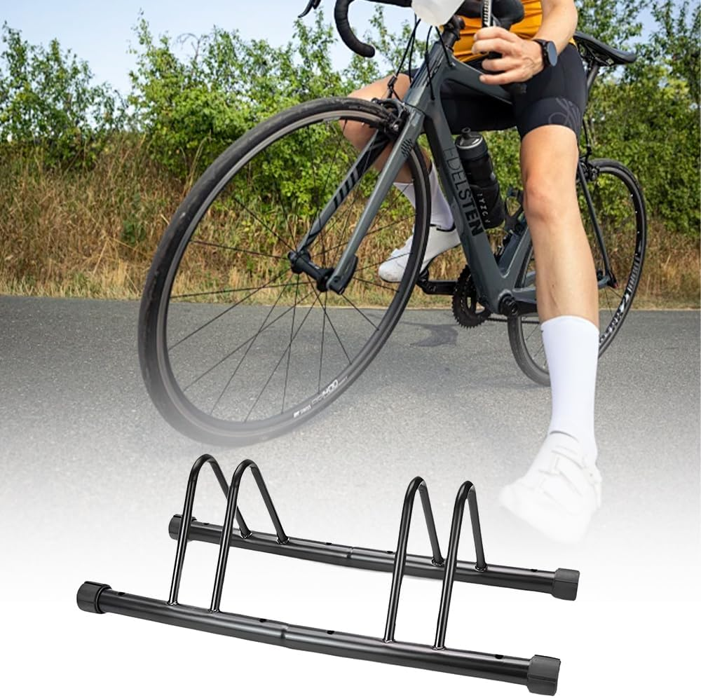 Bike Racks,Ground Parking Rack,Bicycle Display Bezel,Detachable Frame,Metal Rack, for Mountain Bike and Road Bike Indoor Garage Storage - for 2 Bikes image number 1