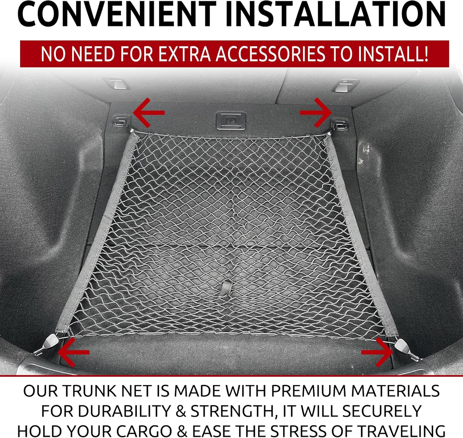 Floor Style Automotive Elastic Trunk Mesh Cargo Net for Honda Civic LX EX-L Touring 2022-2024 - Premium Trunk Organizer and Storage - Luggage Net for Hatchback - Car Organizer for Honda Civic image number 5