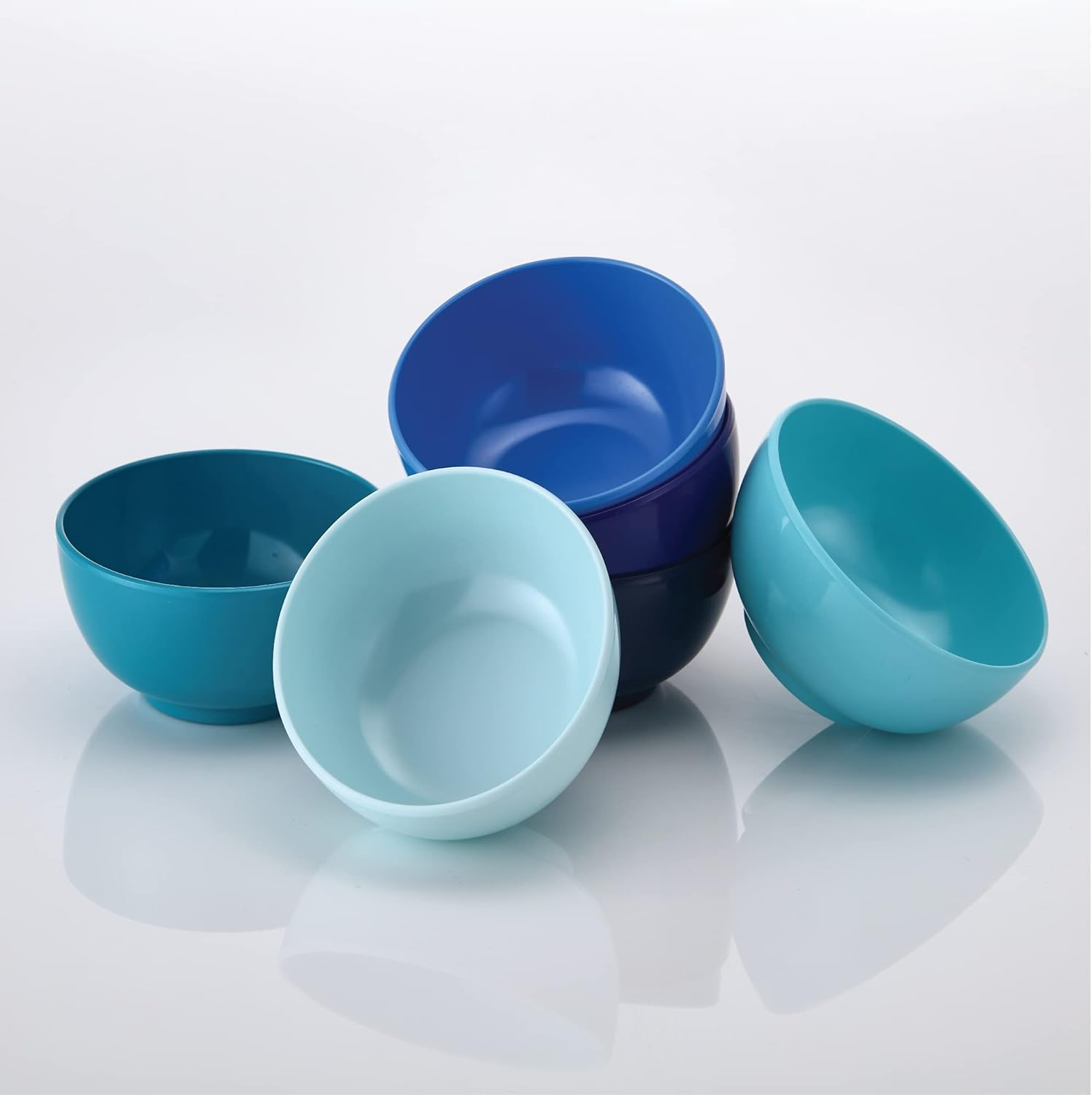 French Bull Melamine Mini Bowls for Snacks, Side Dishes, Dessert, Dipping Sauces or Ice Cream - Colorful Assorted Set of 6-10 Ounce - 4" Bowls - Shades of Blue image number 1