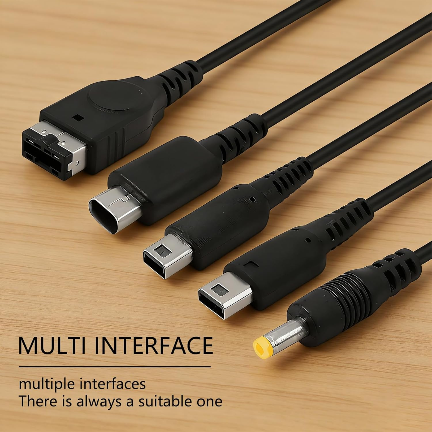 JANGJANG 5 in 1 USB Charger Cable Compatible with Nintendo DS Lite Wii U New 3DS XL/LL 3DS XL/LL 2DS Dsi XL/LL NDS GBA PSP 3000, Multi Function Fast Charging Cord, Universal Gaming Device Charging image number 4