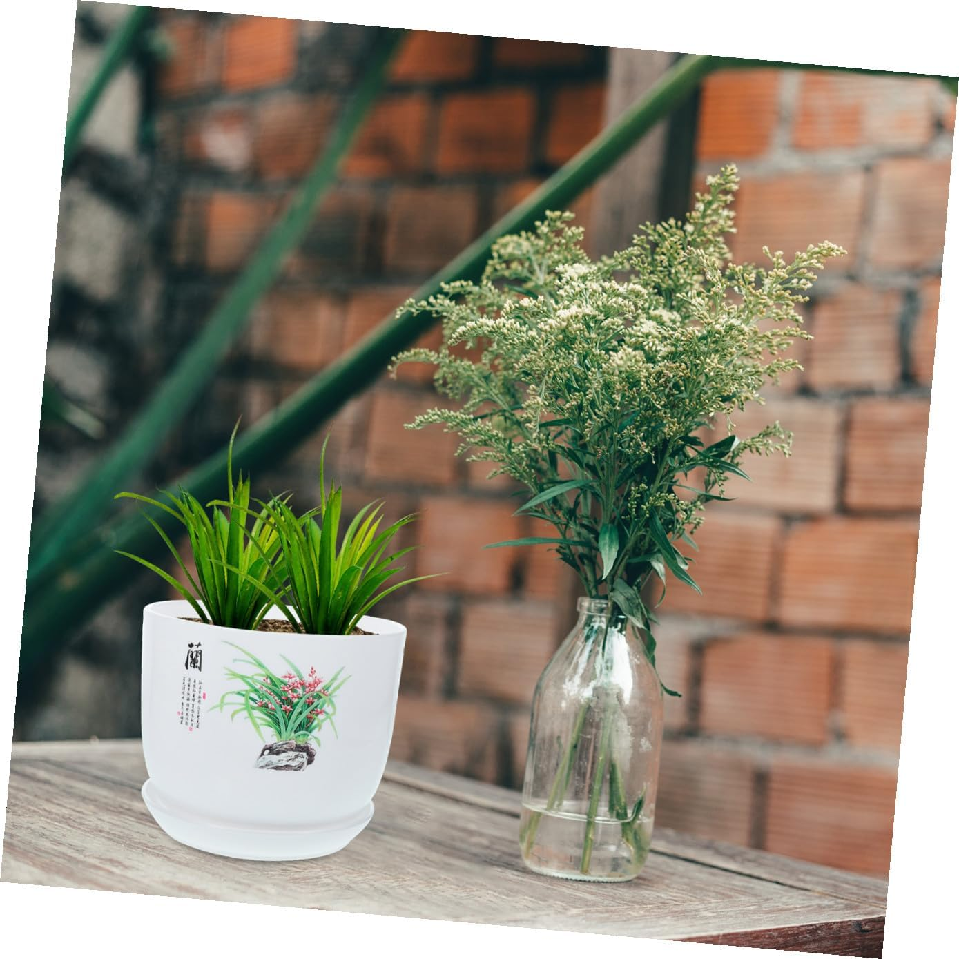 2Pcs Resin Plant Pots Indoor Planters Drainage Garden Supplies Plant Nursery Pots for Home Decor