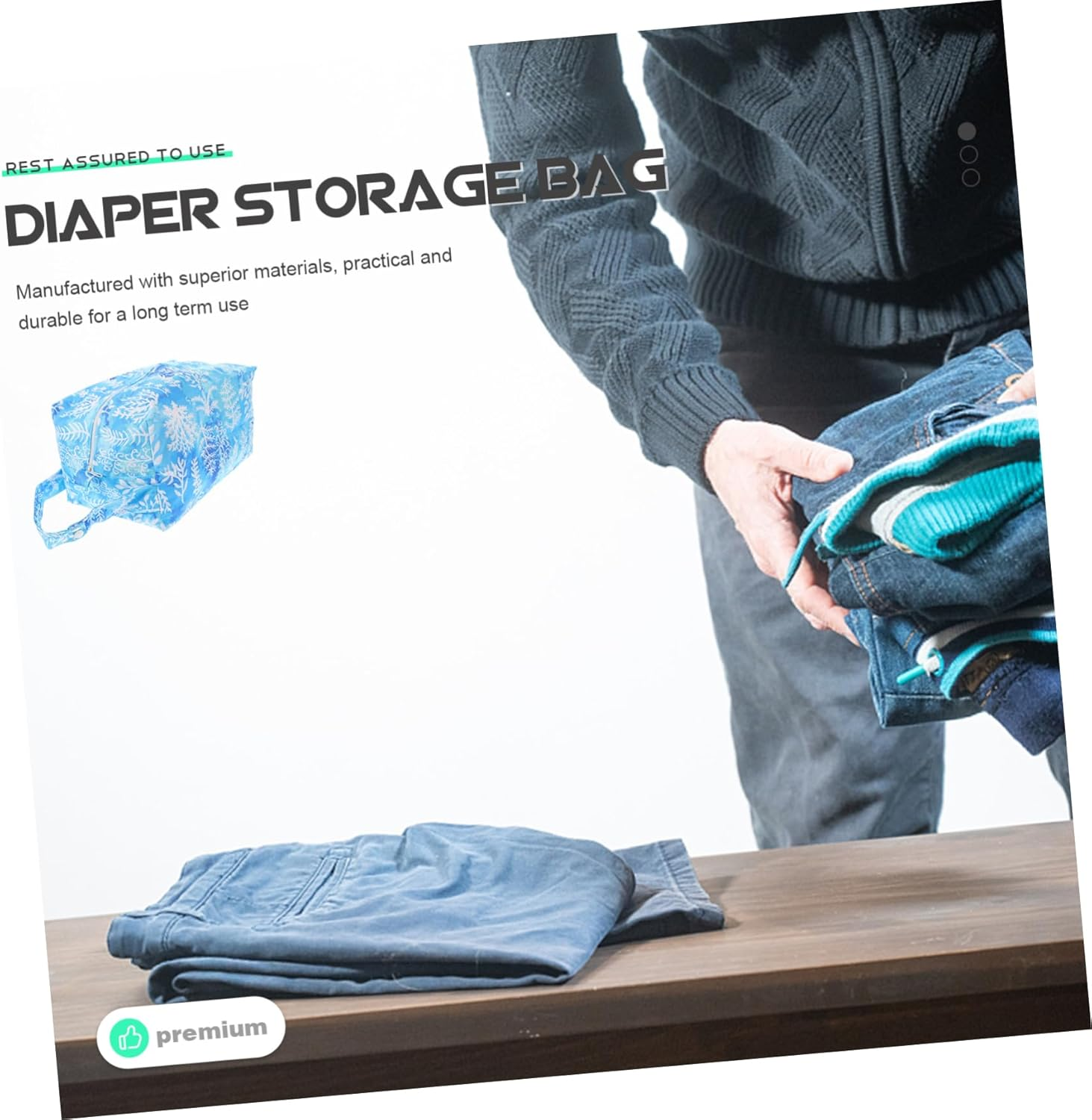 Totority Portable Diaper Bag Storage Bag for Diapers Outdoor Walking Napkin Storage image number 1