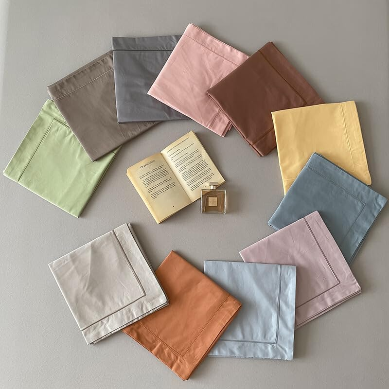 100% Egyptian Cotton Pillow Cases, a Set of 2 Cool Pillowcase, Long-Staple 100% Cotton Breathable, and Soft Sateen Weave Bed Pillow Cover, 1000 Thread Count Comfy Pillow Covers 48 * 74 Cm(Dark Gray) - Bamboo Green image number 3