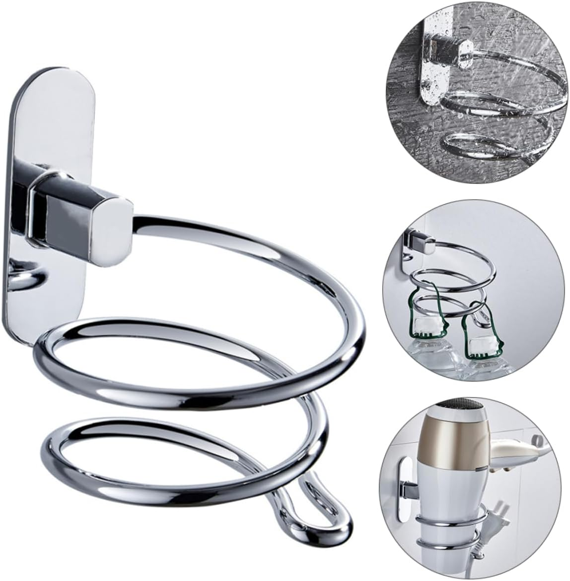 WEKADRIN 1Pc Punch Hair Dryer Rack Multi Functional Bathroom Wall Mount Organizer for Safe Storage and Tidy Space Durable and Design image number 1