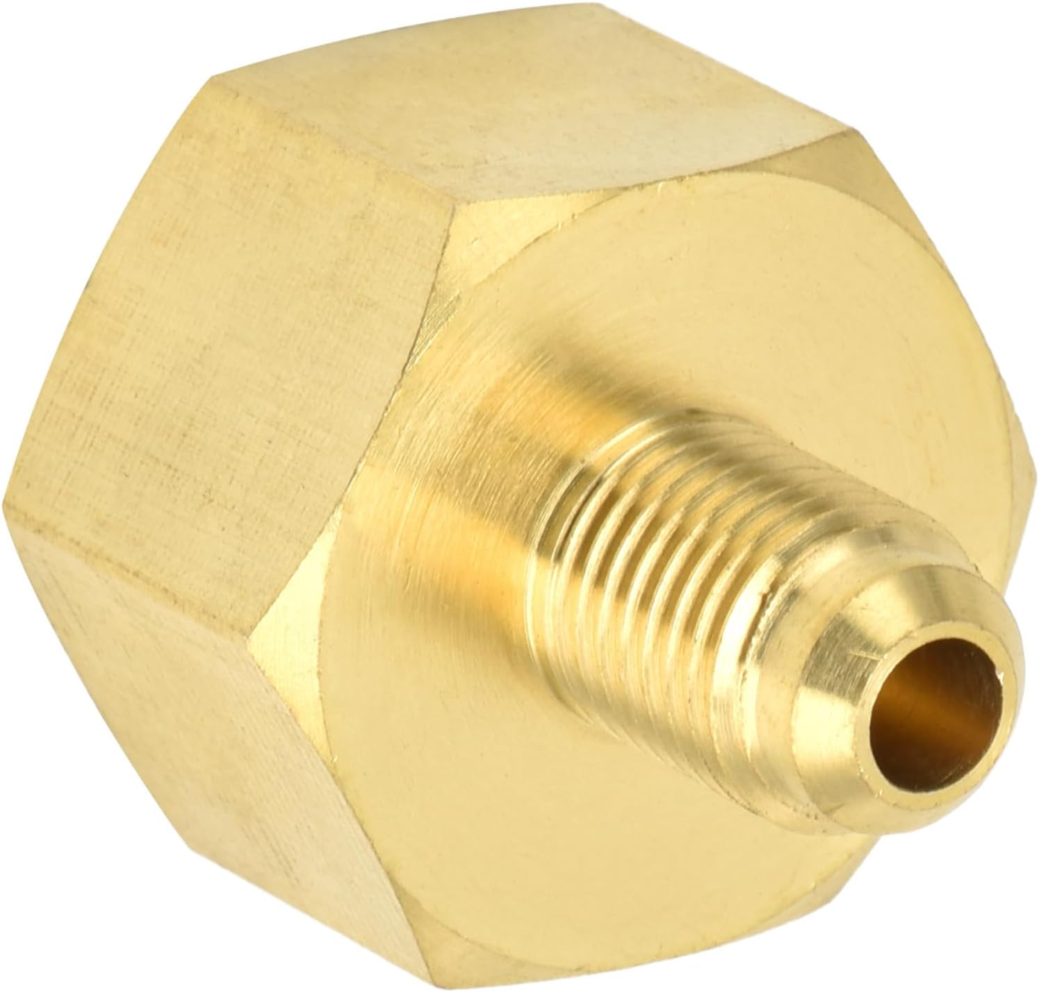 R134A Brass Refrigerant Tank Adapter,R32 Fitting Adapter W21 to 1/4SAE Air Conditioning Refrigerant Adapter Vacuum Pump Adapter Air Conditioning Accessory,Perfect for Efficient Refrigerant Filling image number 3