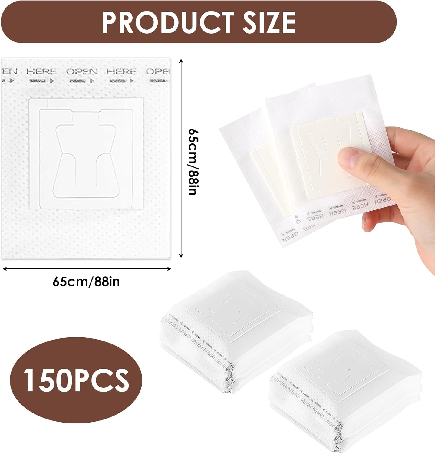 150 Pcs Portable Coffee Filter Paper, Disposable Hand-Poured Hanging Ear Coffee Filters, Portable & Mess Free Design for Travel Camping Home Office Daily Brewing image number 4