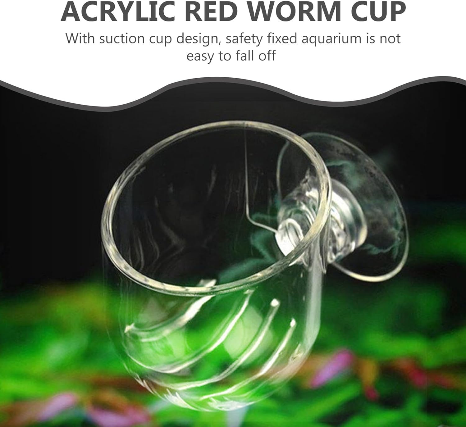 Homoyoyo 4Pcs Acrylic Fish Tank Feeding Cups Red Worm Holders Shrimp Feeder Transparent Containers for Aquarium Planting and Aquatic Pets image number 2