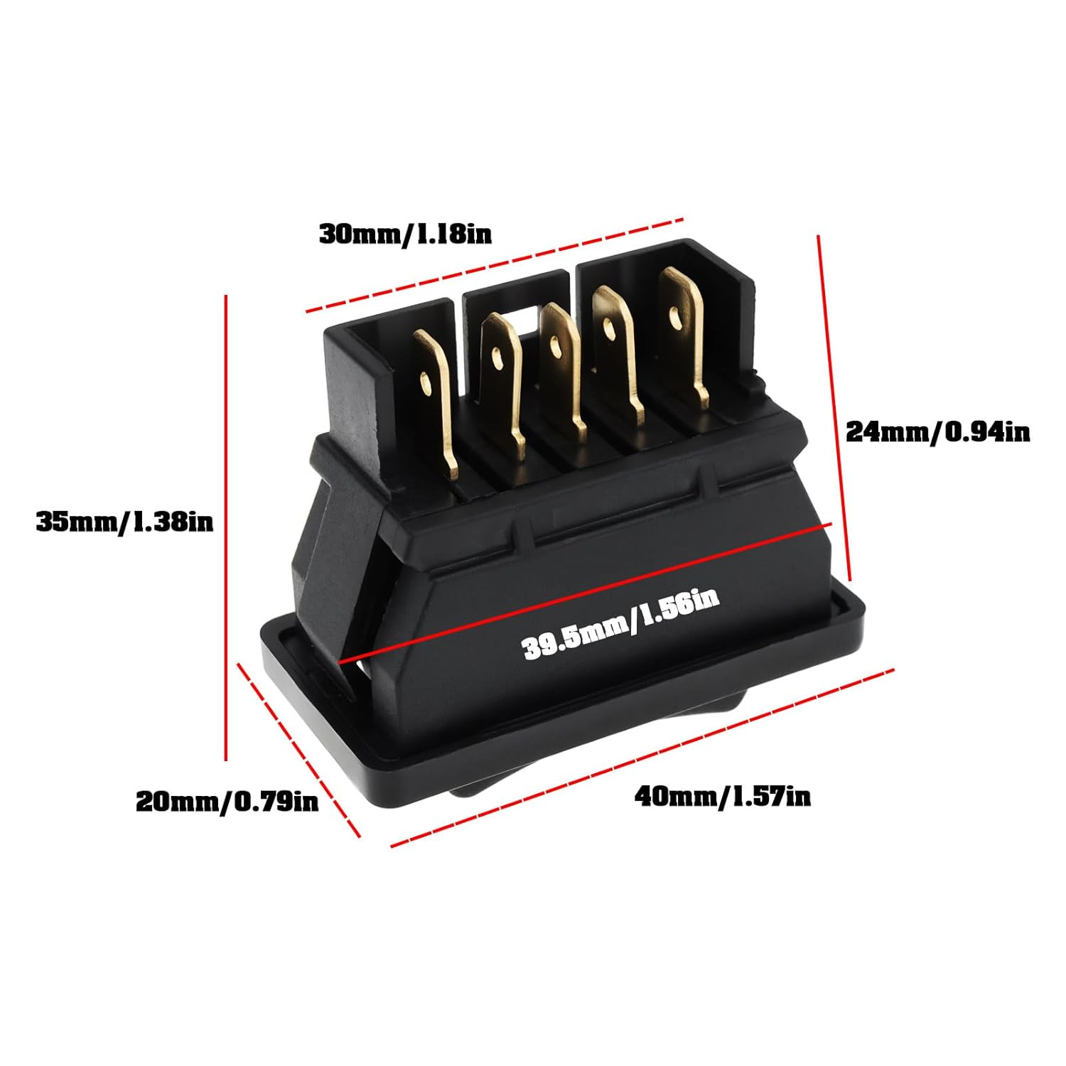 Ecsing 2Pcs 5Pin Car Electric Window Lift Switch PRC5255 12V 20A Compatible with Land Rover Discovery image number 4