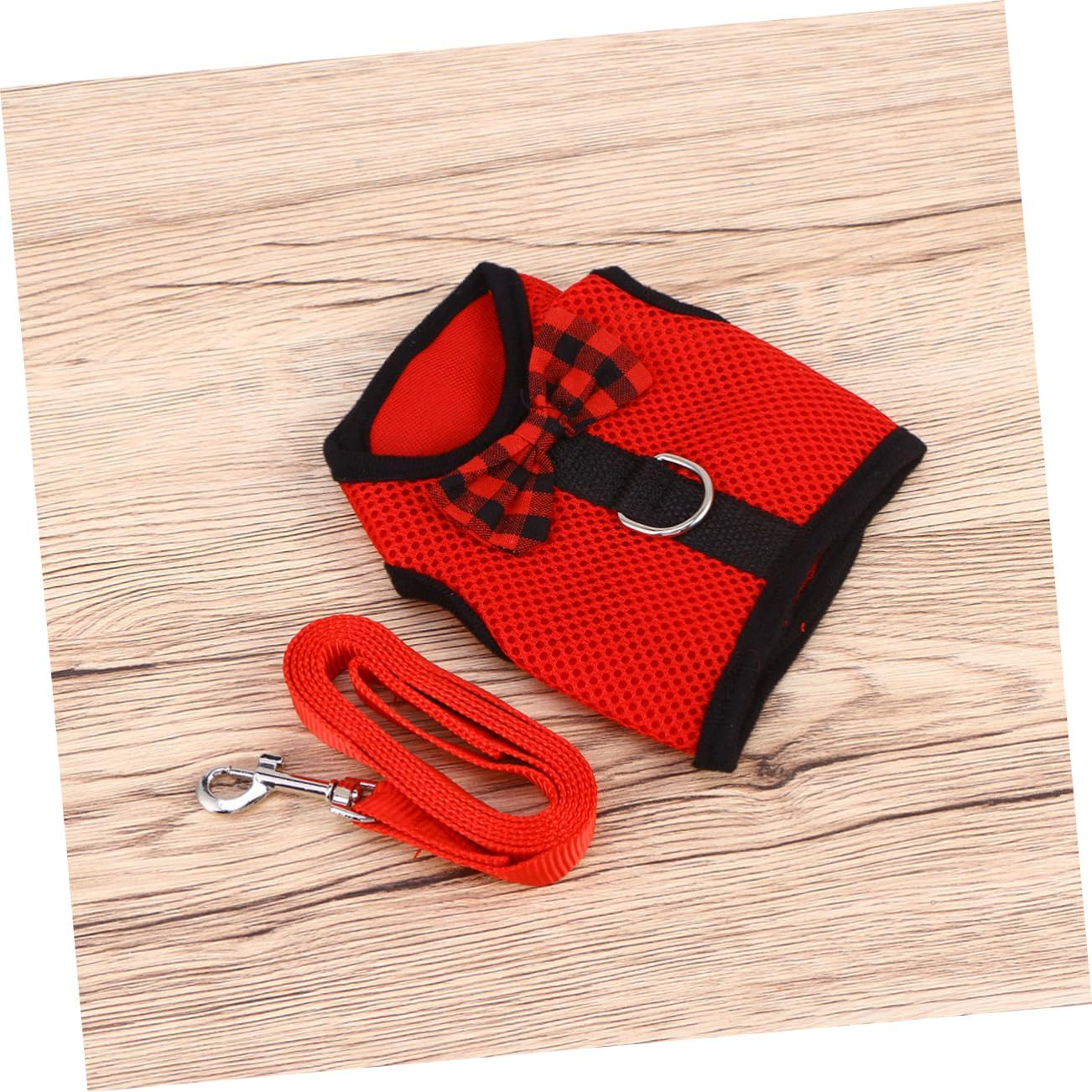 Pet Leash Breathable Mesh Fabric Small Animal Vest Lead for Hamster Rabbit Bow Strap Scenario image number 7