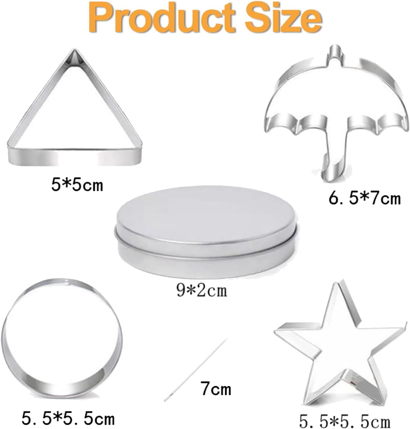 IONPSHG 12Pcs Cookie Cutters Set, Korean Sugar Candy Making Tools, Biscuits Molds Kit, Umbrella Triangle Star round with Tin Case Needle Baking Cake Molds for Christmas Party Favor image number 1