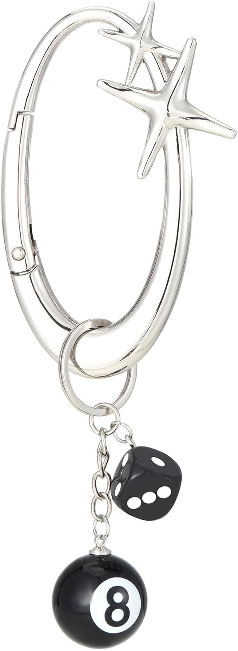 Dhdfisd Twist Knot Clasp Keychain 8 Ball Dice Keychain Bag Purse Handbag Charms Fashion Accessory Heavy Duty Snap Hook - Golden image number 7