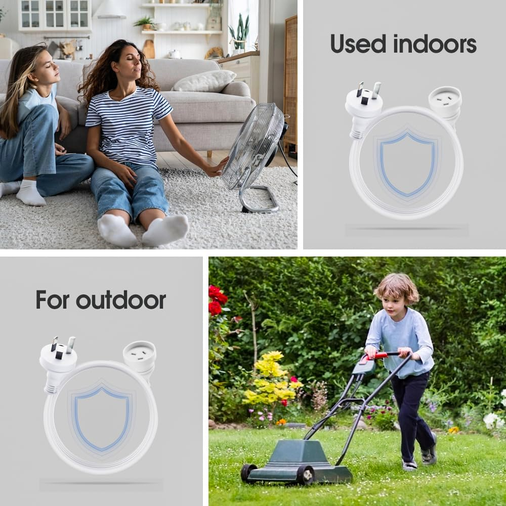 10 Meter Extension Cord, Heavy Duty Power Extension Cable, Durable Flexible Extension Cable Wire Perfect for Home Office Garage Workshop Lawn Mower, SAA AU Approved (10 Meter) - 3 Meter image number 3