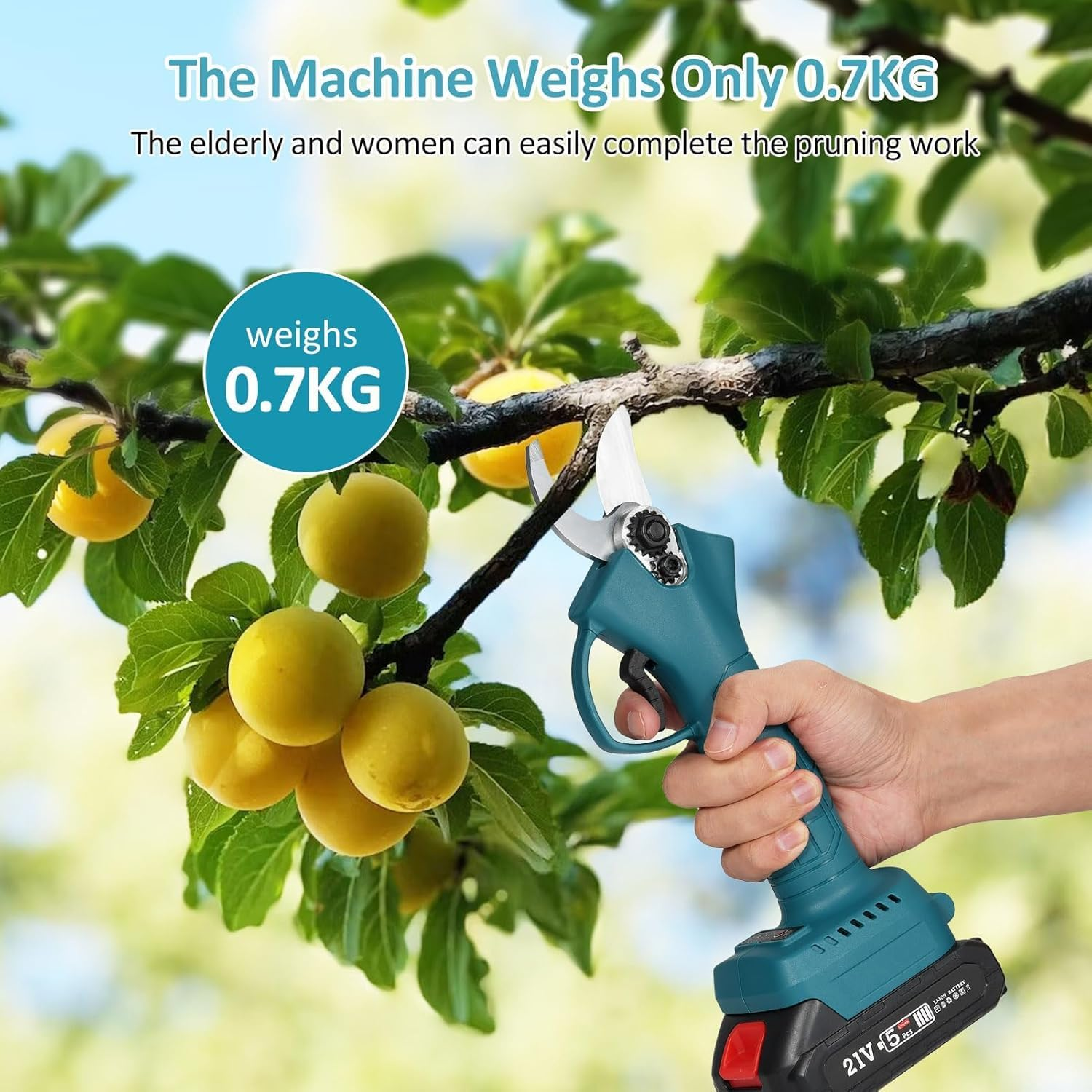 Cordless Electric Pruning Shears with LED Display, 1.2" (30Mm) Cutting Diameter, Compatible with Makita 18V Batteries, Ideal for Gardening, Tree Pruning, Fruit Branches, Flowers, Shrubs & Bonsai image number 3