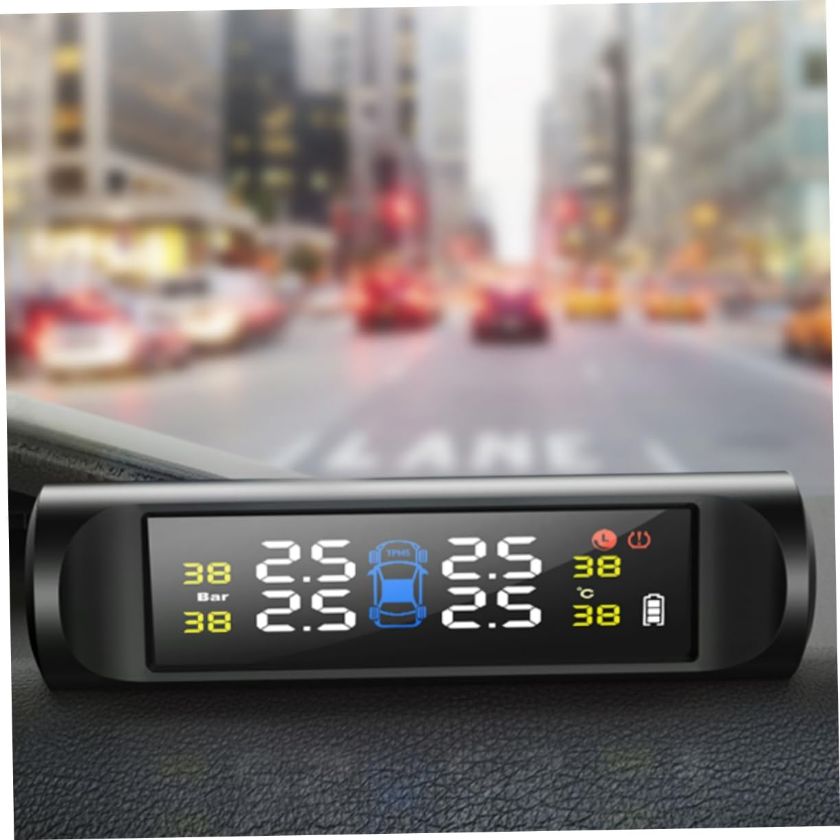 Iplusmile Solar Tire Pressure Monitor System with High-Definition Color Screen Data Temperature Alerts and External Sensors for Cars and Rvs image number 3