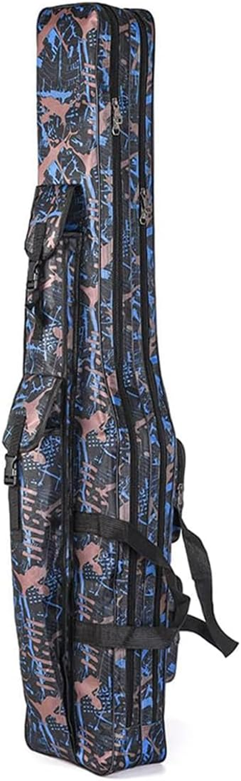 AIMALL 51.2 Inch Double-Layer Fishing Rod Bag with Waterproof Coating and Multi-Pocket Design, Portable Tear-Resistant Gear Carrying Case for Sea and Freshwater Fishing