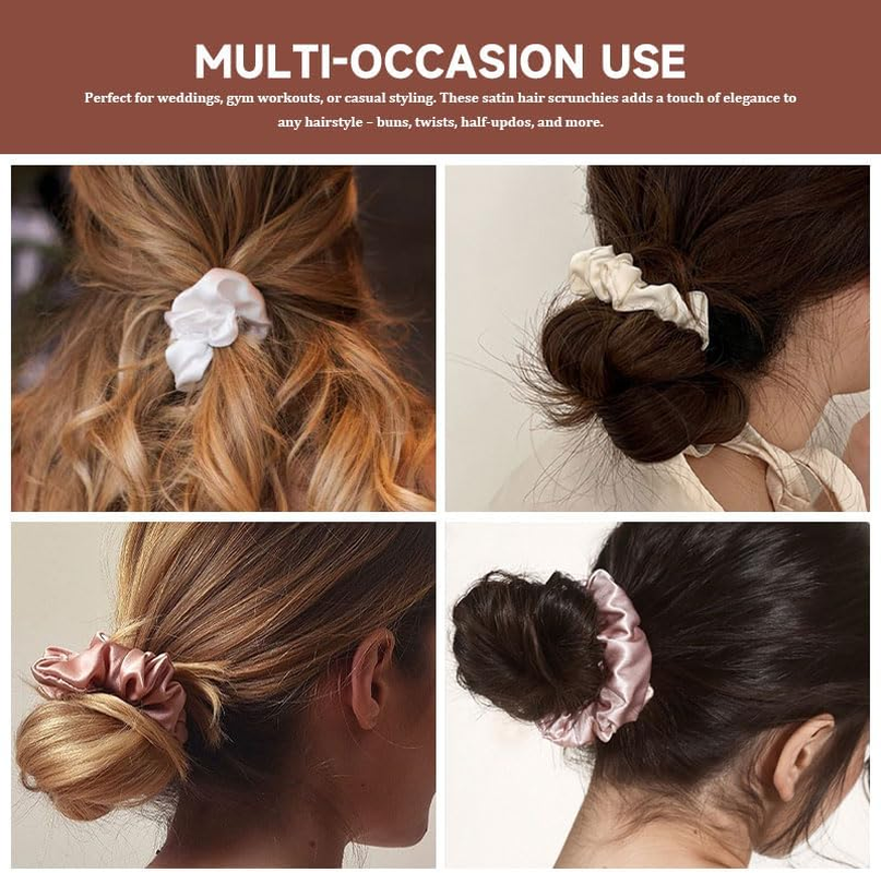 8 Piece Satin Scrunchies Set image number 3