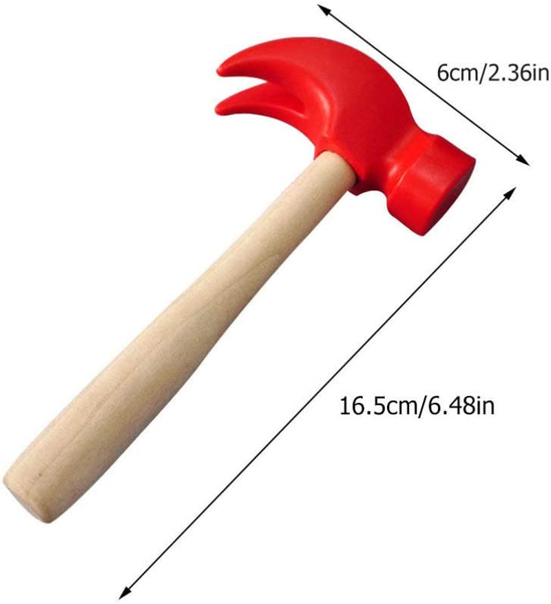 TOYANDONA 2Pcs Wooden Hammer Toy Set - Construction Theme - Improves Motor Skills & Hand-Eye Coordination - 2X Wooden Hammer Toys image number 6