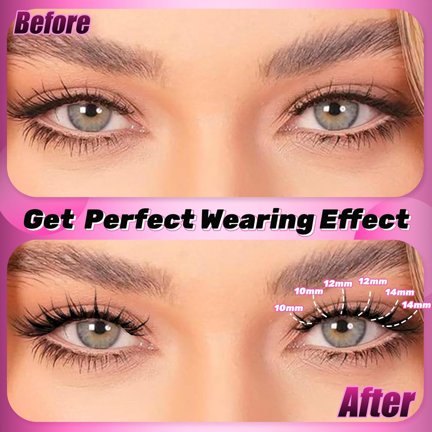 Veleasha Manga Lash Custers Set with Waterproof Lash Bond and Seal C Curl, 80 Pieces, 10-14 Mix Anime Cluster Eyelashes, Strong Hold, Non-Irritating Eyelashes, Glue for Eyelash Extensions (Begonia Kit