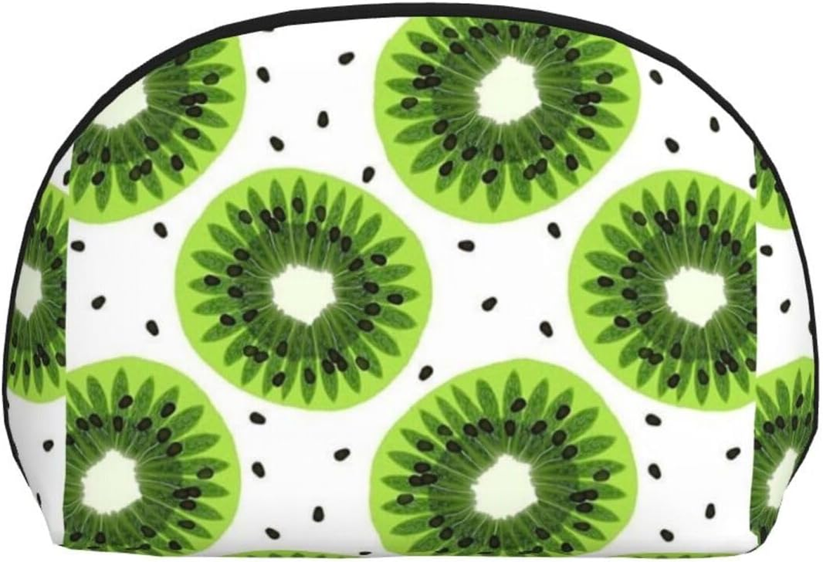 Cozimangoe Coin Pouch Makeup Bags Set, 2 Piece Shell Shape Cosmetic Bag with Pockets for Daily Travel Handbag Lipstick Keys Toiletry, Personalized Kiwi image number 4