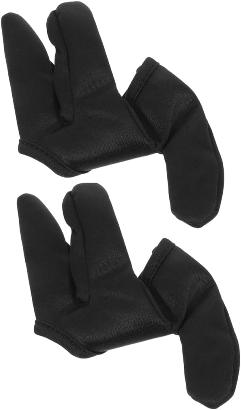 NIYANGLE 2Pcs Hair Styling Heat Resistant Gloves Three-Finger Curling Gloves Heat Insulation Heatproof