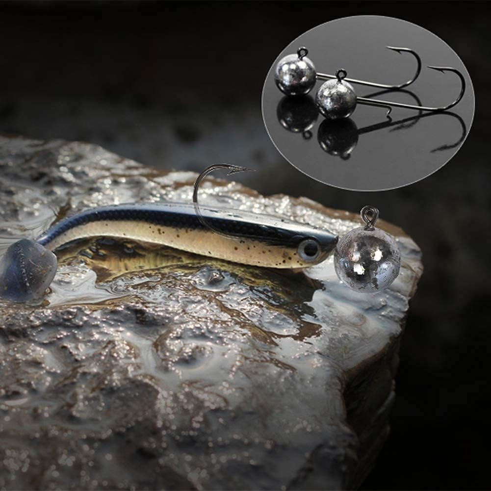 Lead Jig Head Soft Lure Fishing Bait Hook for Saltwater Freshwater image number 5