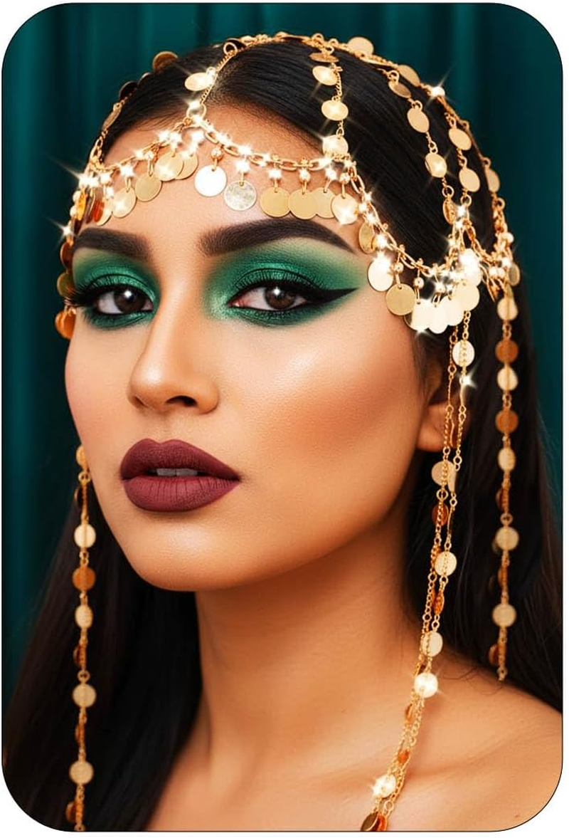 Fashband Gold Sequin Tassel Headband Festival Costume Party Headwear Hair Accessories for Women image number 4