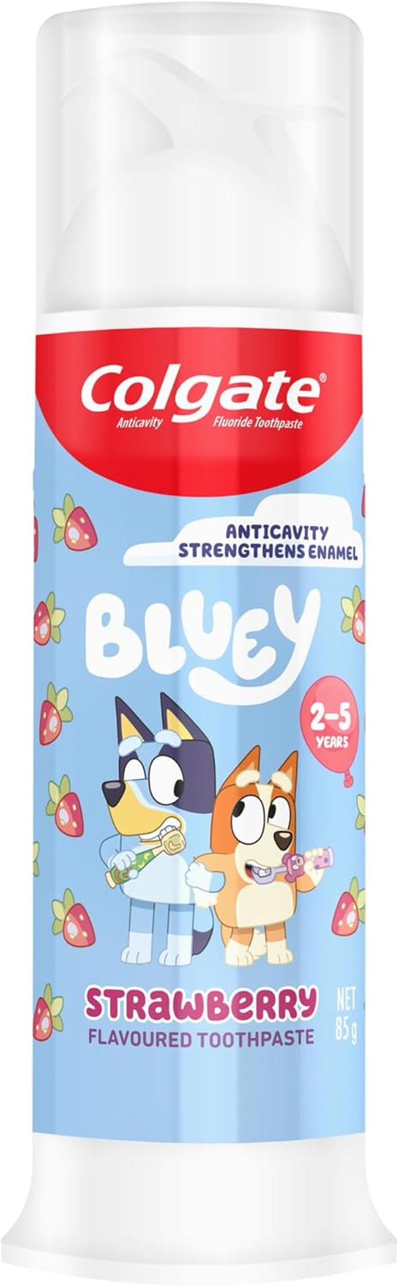 Colgate Kids Bluey Strawberry Pump Toothpaste, 85G image number 1