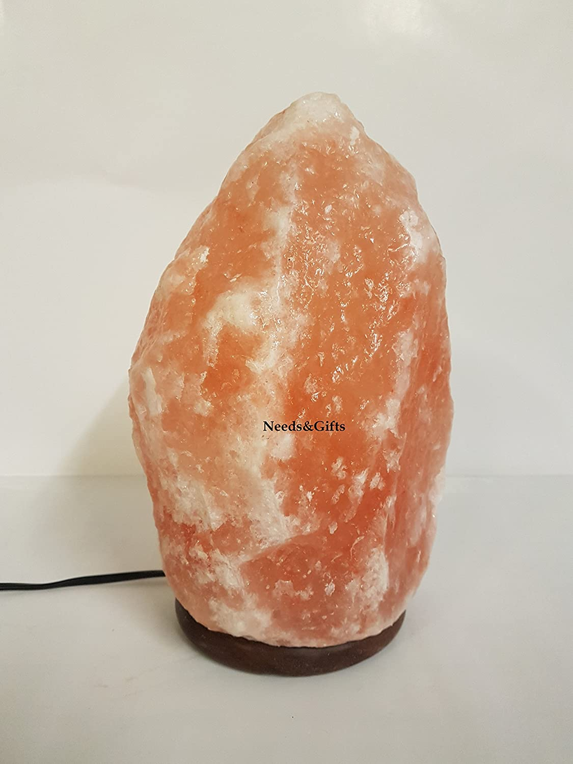 Needs&Gifts 2-3 KG Prime Quality 100% Original Himalayan Crystal Rock Salt Lamp Natural from Foothills of the Himalayas Beautifully Hand Craft Comes with Complete Electric Fitting Guaranteed