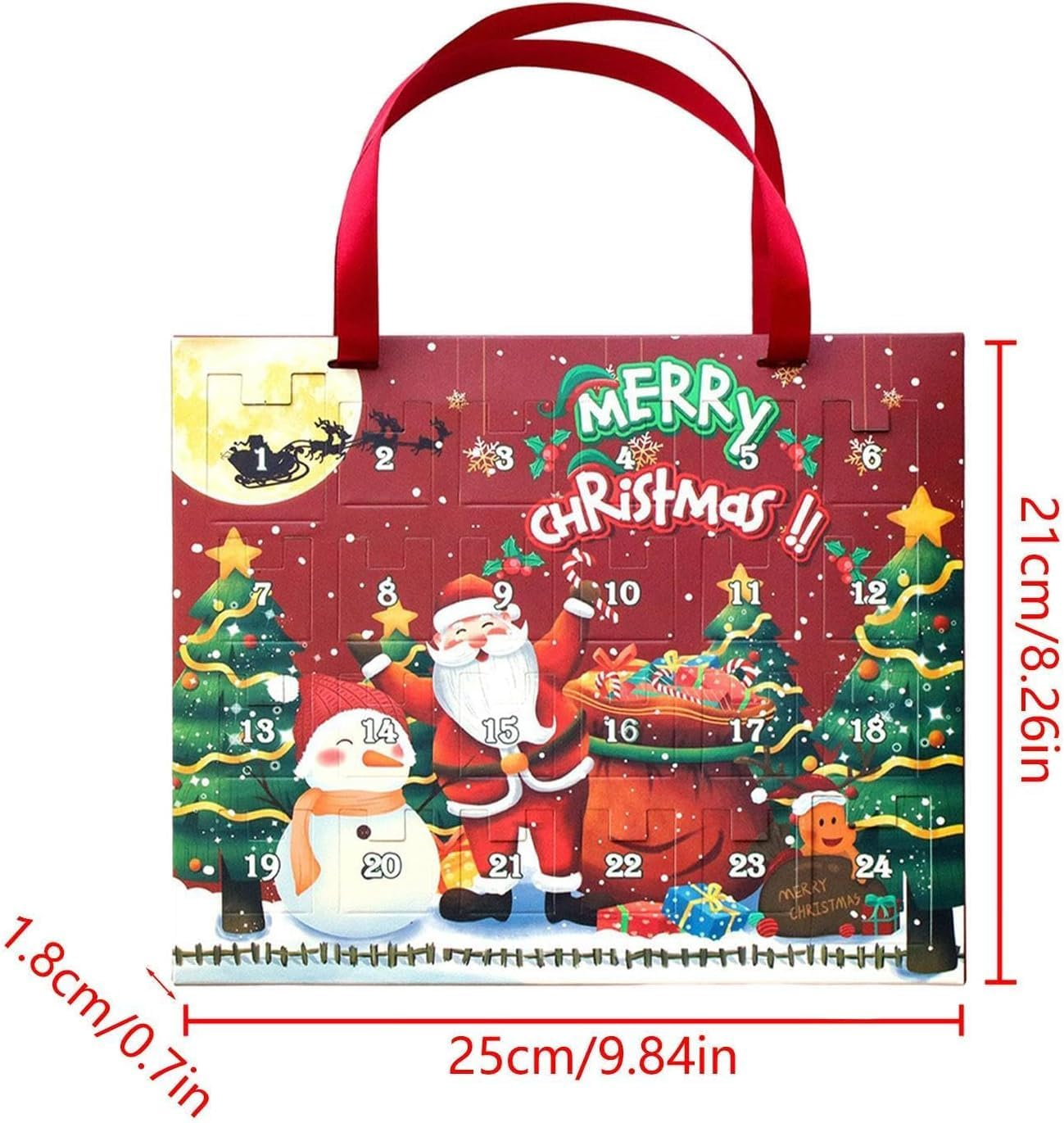 Bracelets Advent Calendar, Bracelets Advent Calendar Kit with 22 Charm and 2 Bracelets, Unique 24 Days Jewelry Christmas Countdown Calendar (Red) - Pink image number 5