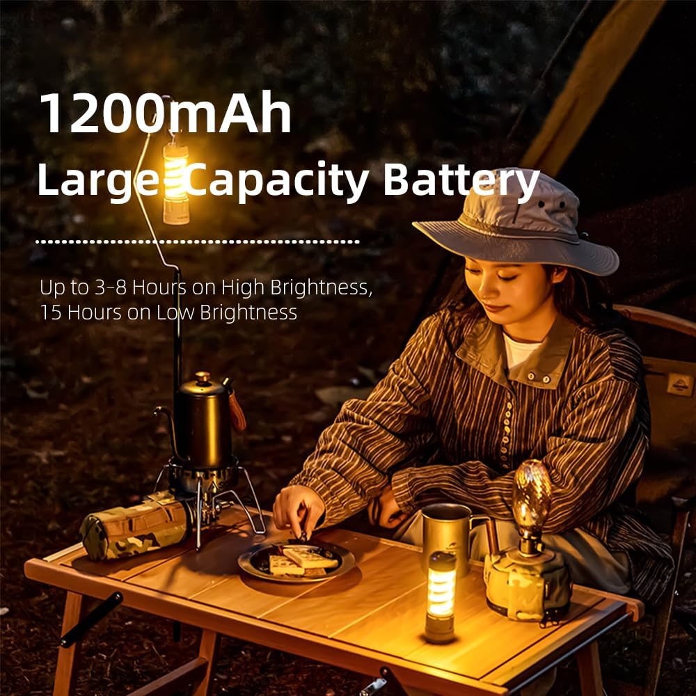 Vinlen Rechargeable LED Torch 4-In-1 &ndash; USB Powered with 3 Modes Flashlight, Built-In Hanging Hook, Portable Torch for Hiking, Camping, Backpacking, Power Outages, Indoor & Outdoor Use image number 3