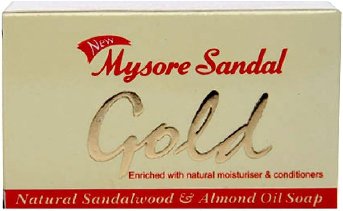 Mysore Sandal Gold Soap, 125 Grams per Unit (Pack of 10) - Grade 1 Soap - TFM 80% - Zero Dryness image number 1